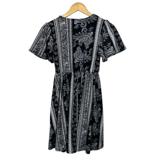 Urban Outfitters Navy Blue & White Rita Plunging Babydoll Mini Dress Sz Small - Picture 5 of 6